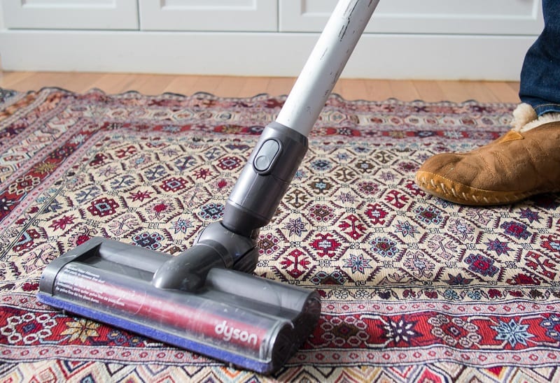 cordless vacuum on carpet
